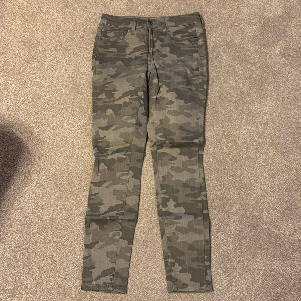 Womens Universal Trend Camo Stretch Skinny Jeans Straight Leg